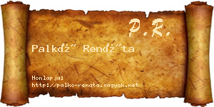 Palkó Renáta névjegykártya
