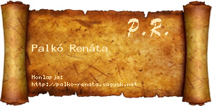 Palkó Renáta névjegykártya
